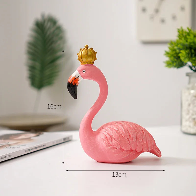 Modern dekoration av flamingofigur i harts