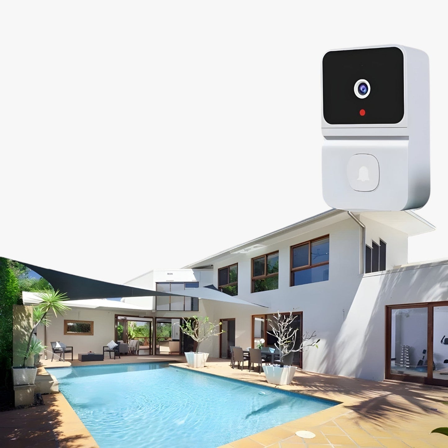 Slim WiFi videodørklokke med tovejs intercom og nattesyn – Trådløs sikkerhed med smartphone-forbindelse
