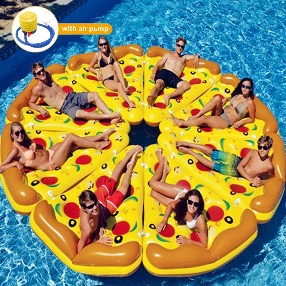 Stor pizzformad poolmadrass – Slappna av och njut med stil