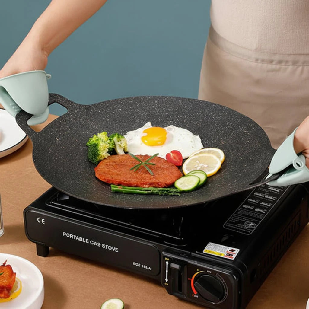 Non-stick Grillpande i Sten til Hurtig Indendørs Grillning