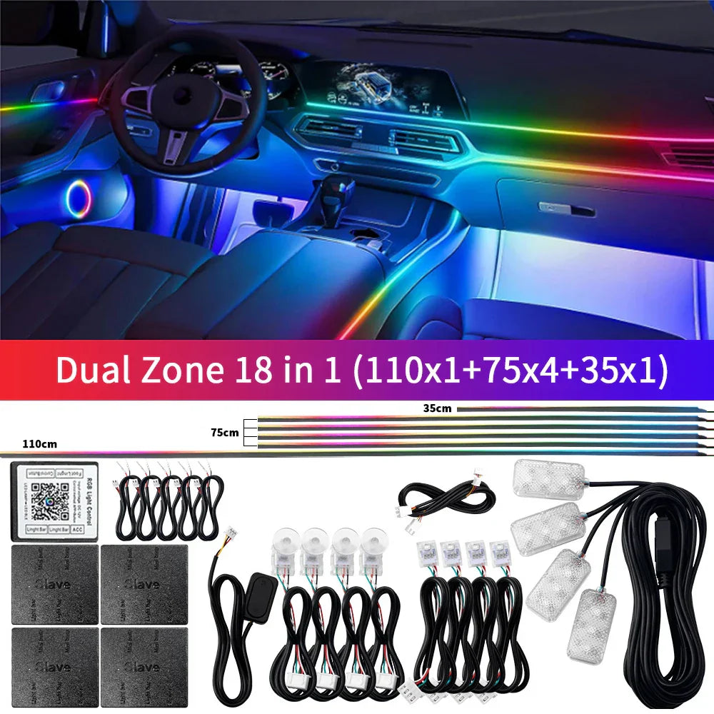 Bluetooth RGB Symphony Bil Atmosfære Lys Sæt
