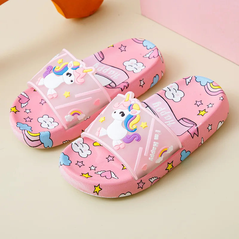 Unicorn Slippers för Barn – Perfekta för Inomhusbruk och Badrummet