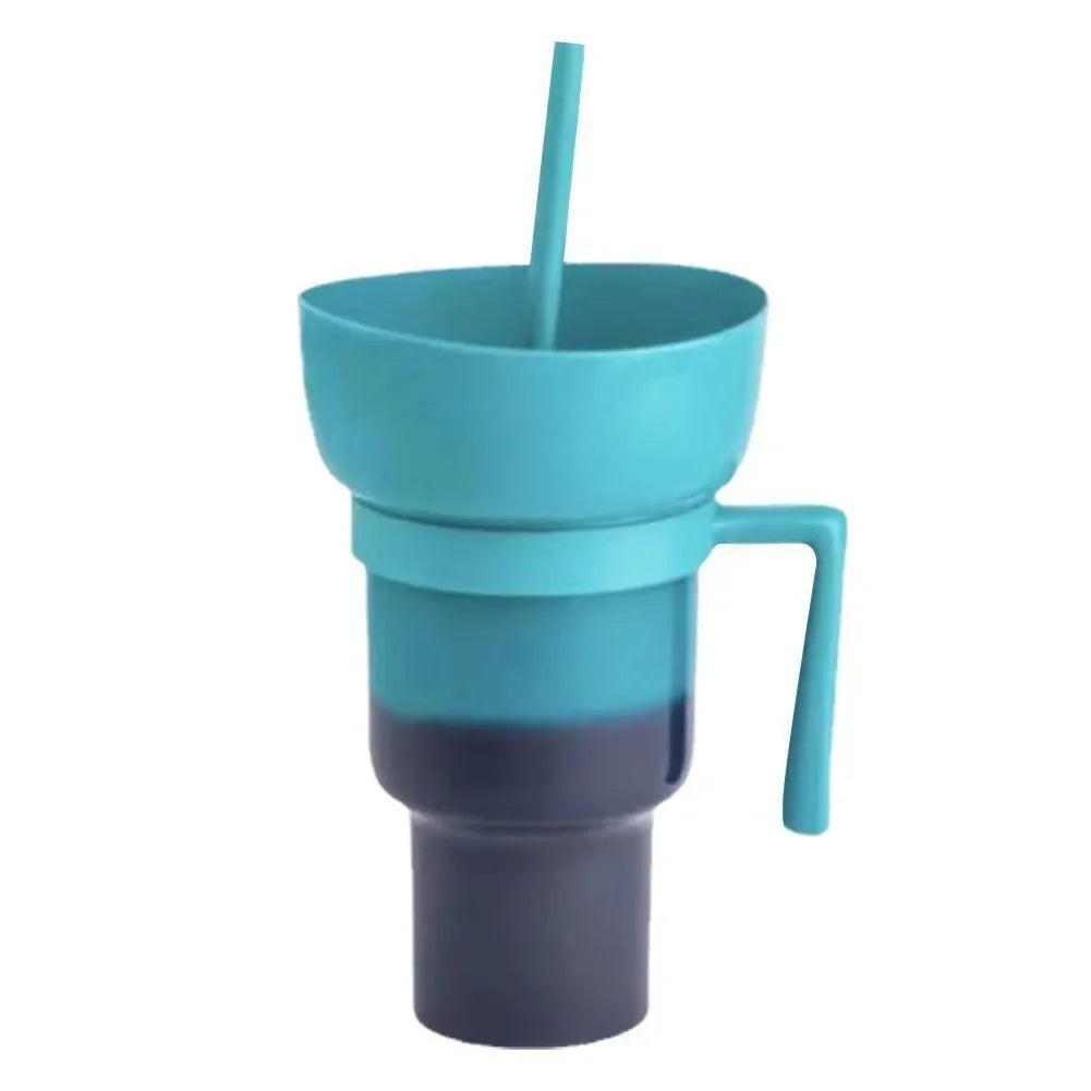 DualSip Luxe Krus til Snacks og Drikke | 2-i-1 Tasse med Lækagesikker Design til Travle Dage og Familieture
