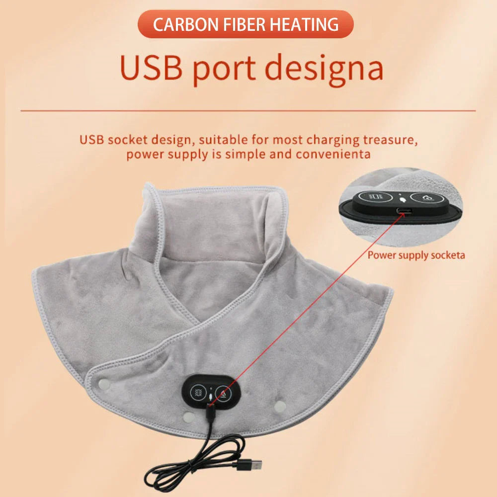 Varmemassagepude til nakke og skuldre med USB og vibration – 3 temperaturindstillinger