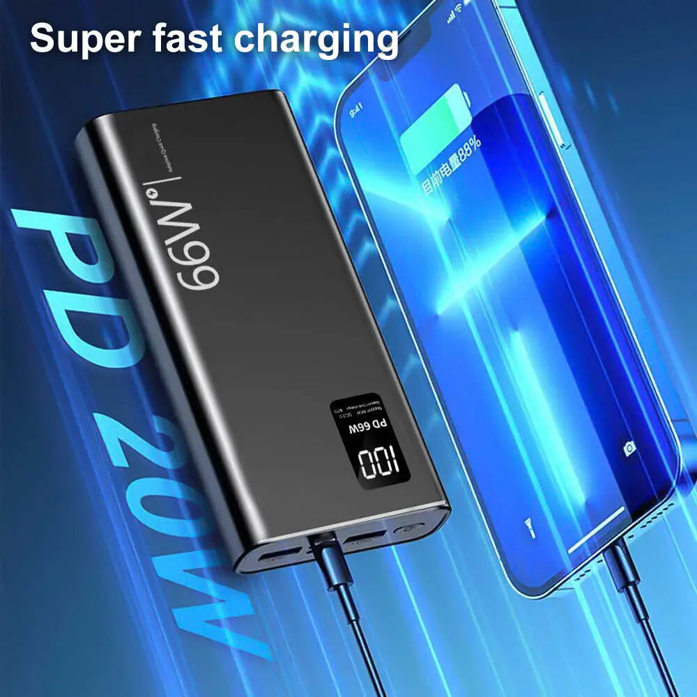 66W Super Hurtig Opladning Power Bank 20000mAh med PD 20W To-Vejs Opladning