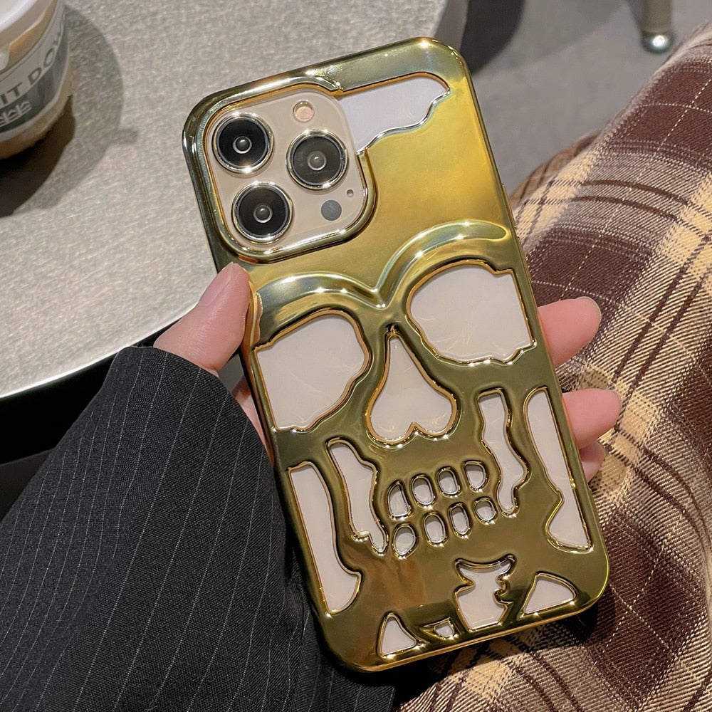 Smartphone Cover med Gotisk Skull Design i Midnattsfarve