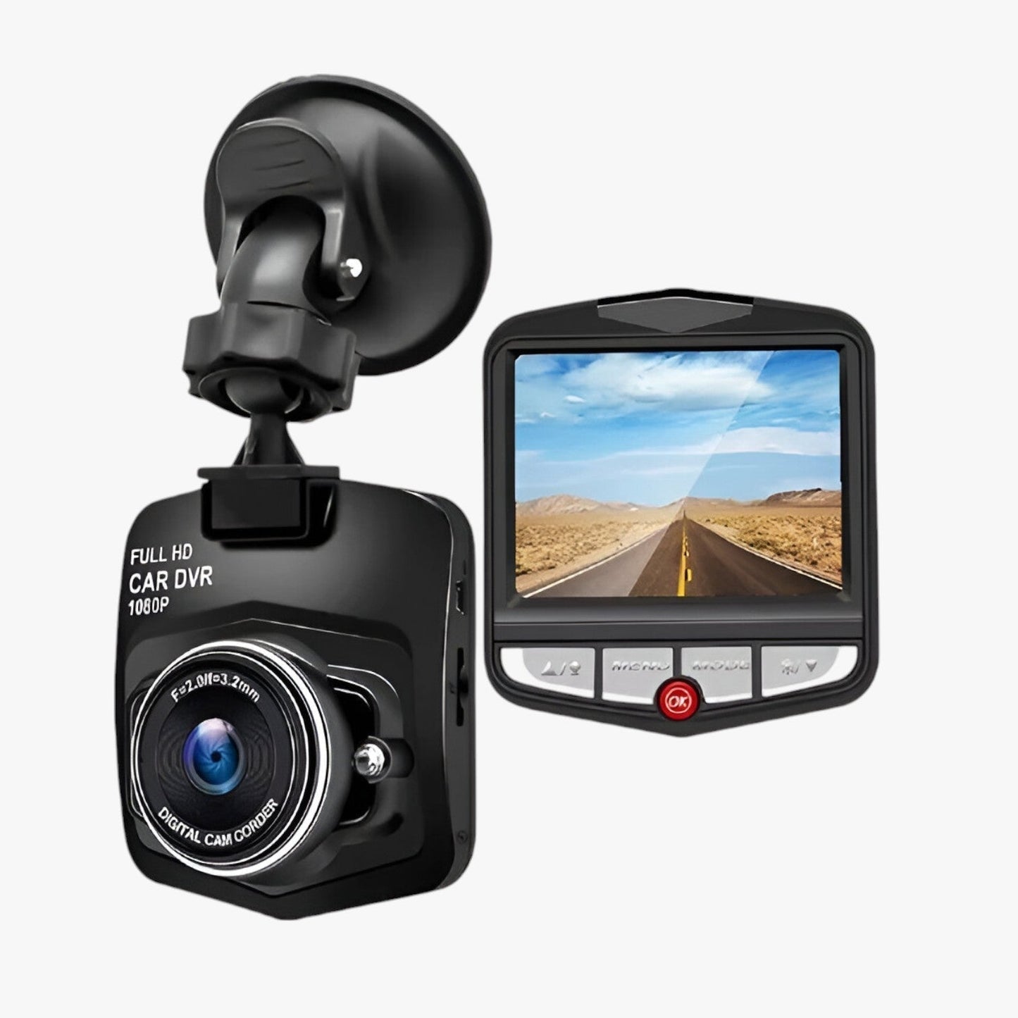 Kompakt 1080p HD Dashcam – Mörkerseende med loopinspelning