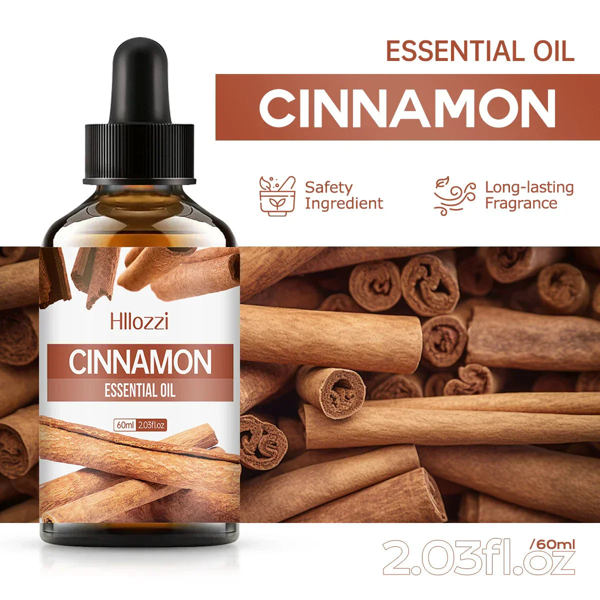 100% Ren Kanel Æterisk Olie til Aromaterapi, Diffuser og Massage