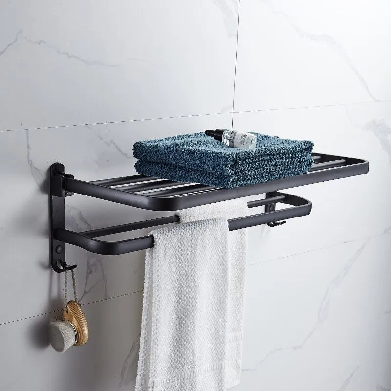 Elegant handdukshängare i aluminium – Utrymmessnål hopfällbar design
