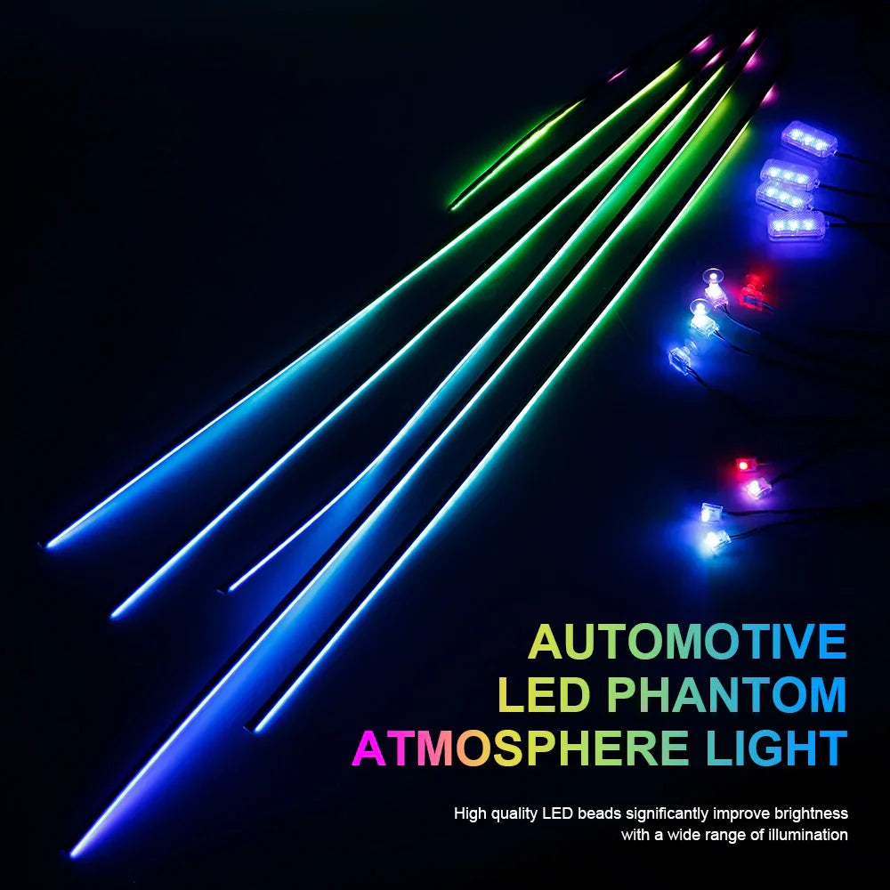Bluetooth RGB Symphony Bil Atmosfære Lys Sæt