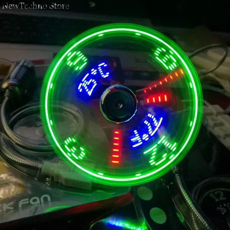 USB LED-fläkt med klocka