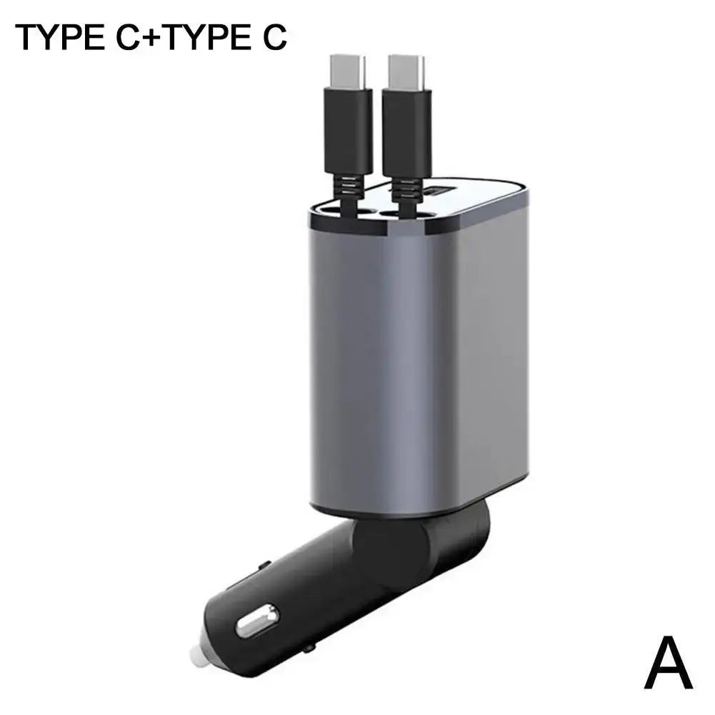 4i1 Udtrækkelig Hurtigopladning Bil lighter Oplader
