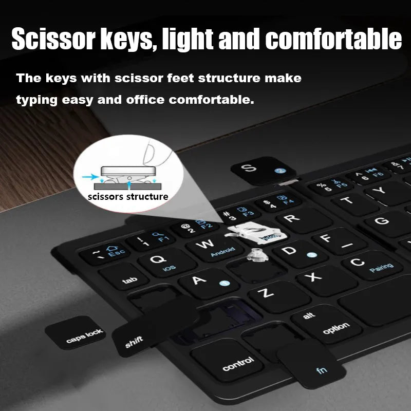 Folding Mini Trådløst Touchpad Tastatur