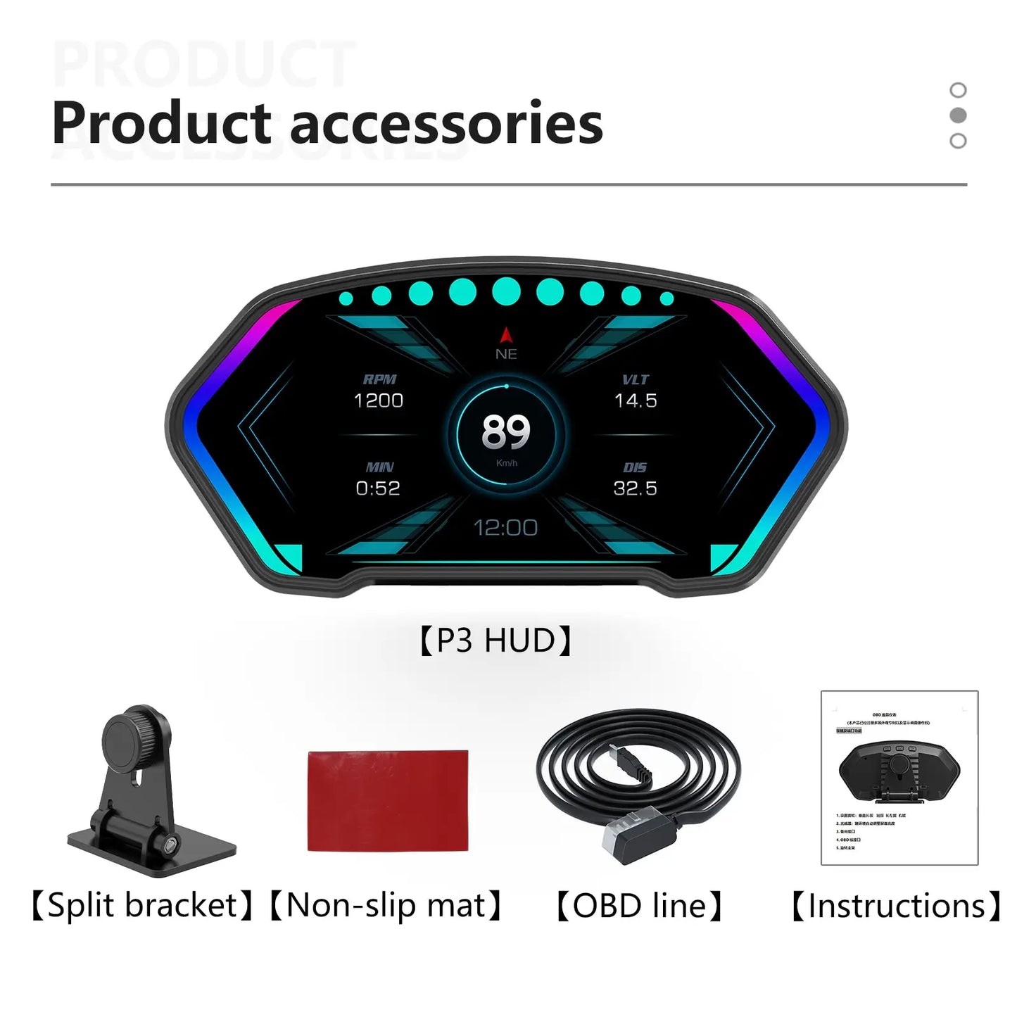 Digital bil Head-Up krystal display speedometer