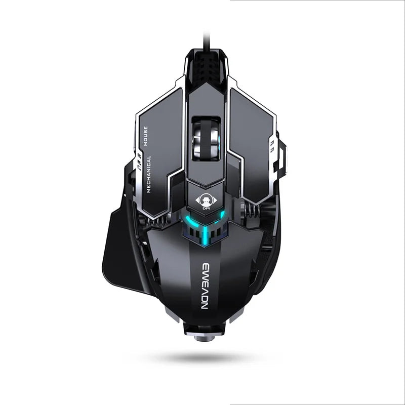 Ergonomisk RGB Mekanisk Gaming Mus i Metal med Kablet Design