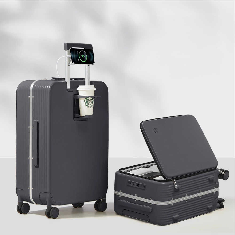 Lättviktsresväska i aluminium med USB-port – Voyager
