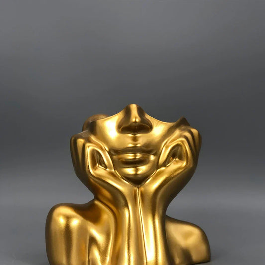 Glædelig Blomsterkrukke Skulptur