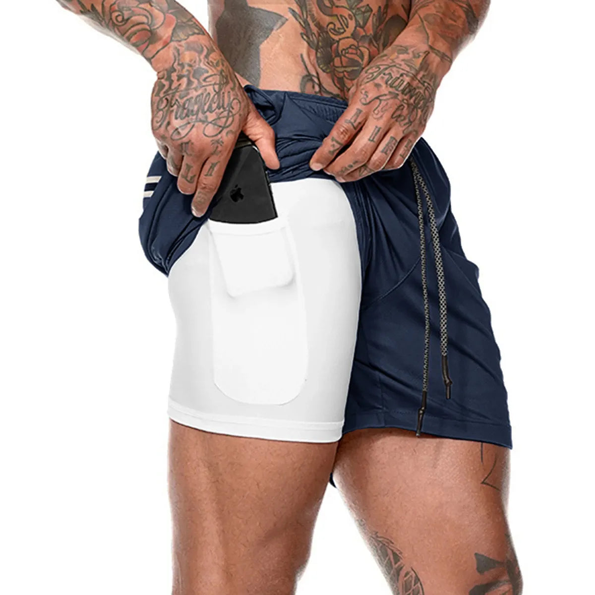 Snabbtorkande Träningsshorts med Telefonficka och Komfort