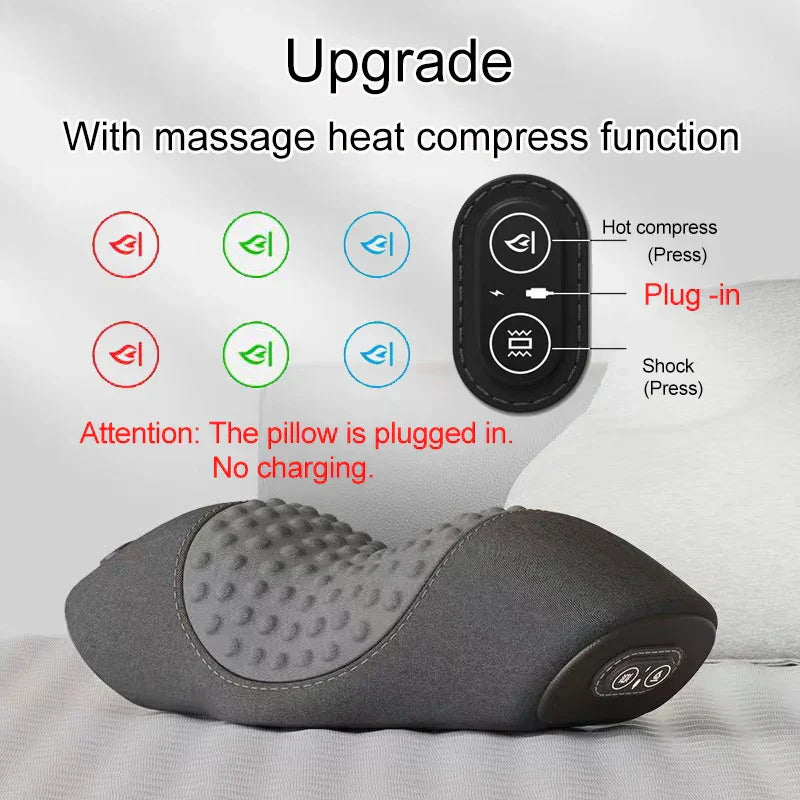 Vibrationsmassagekudde med varmkompression