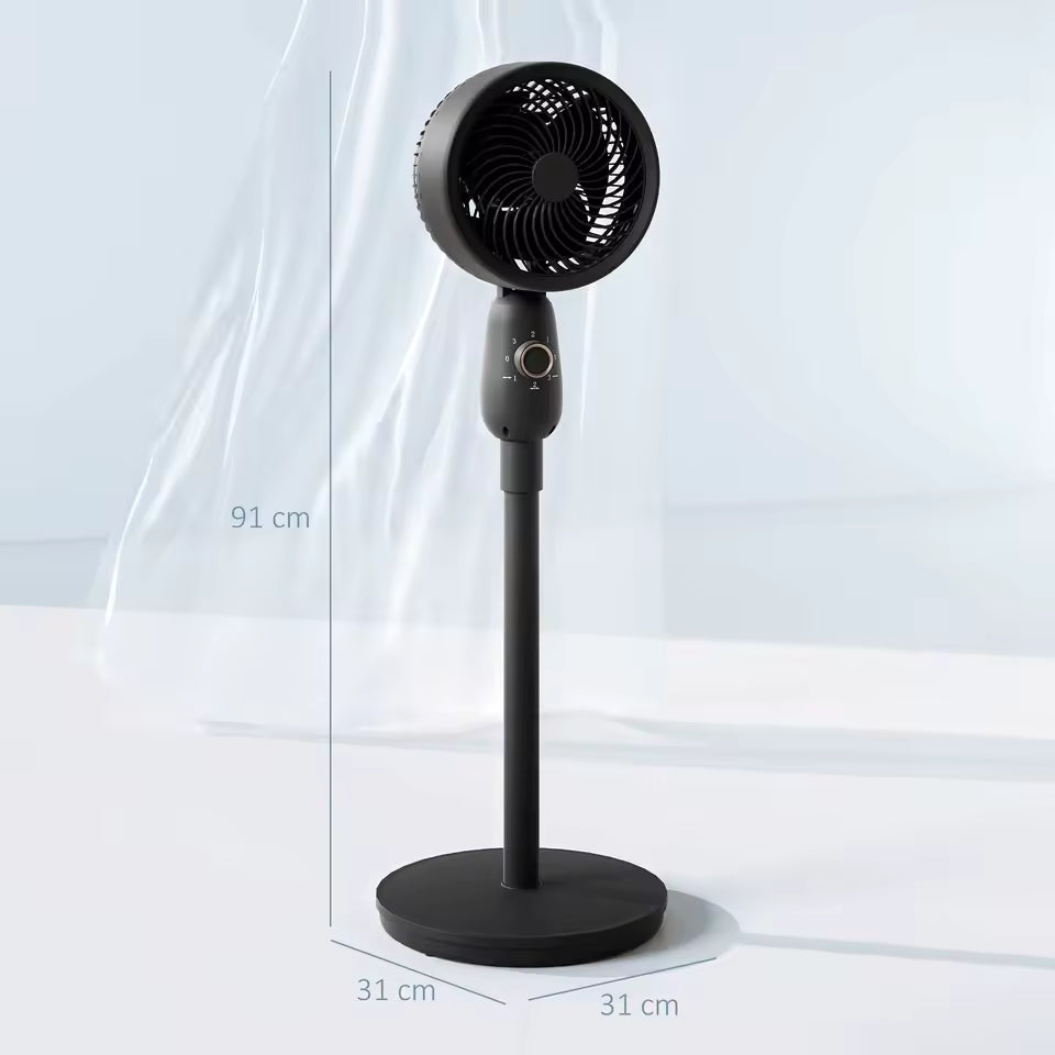 Effektiv Standventilator med Justerbar Hastighed og Sikkerhedsgitter