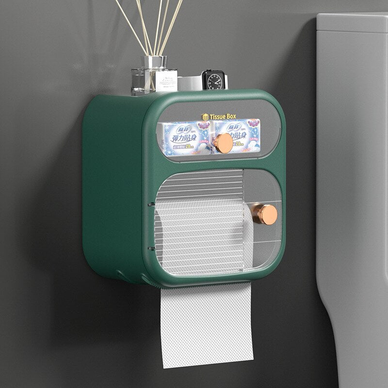 MultiBox Vægmonteret Toiletpapir Håndklæde Opbevaringsboks
