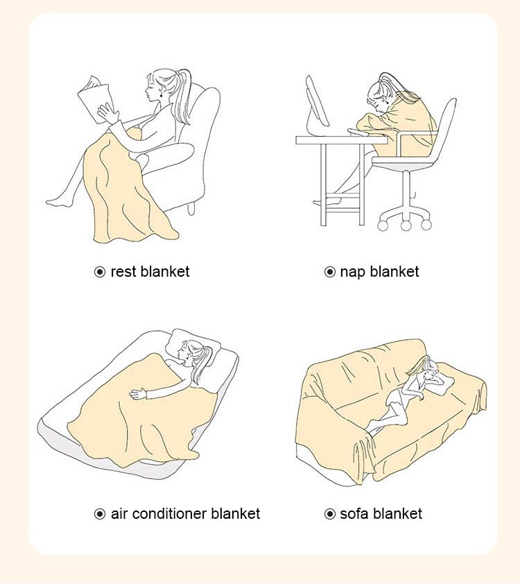 Nordisk Stil Bekväm Mjuk Stickad Sofffilt
