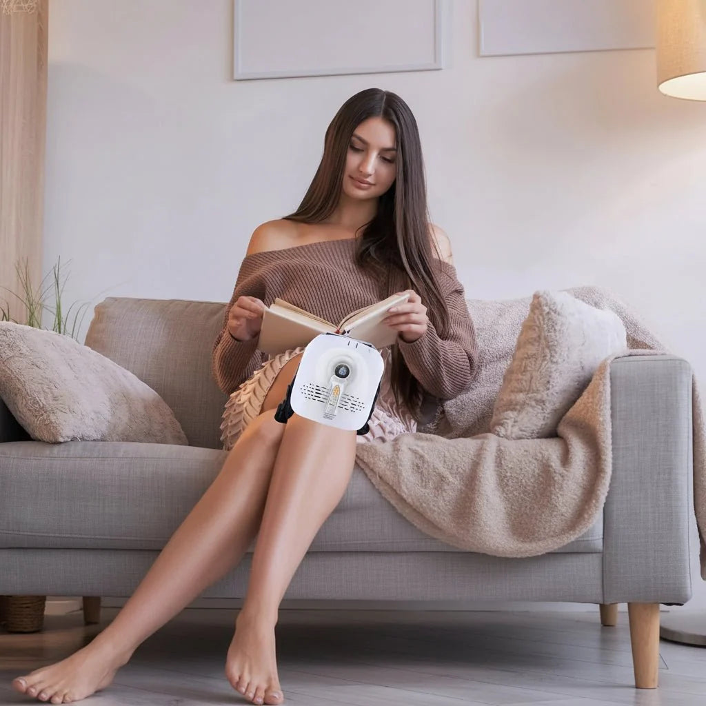 Flexibel Ledmassageapparat med Vibration, Värme och Ljusterapi