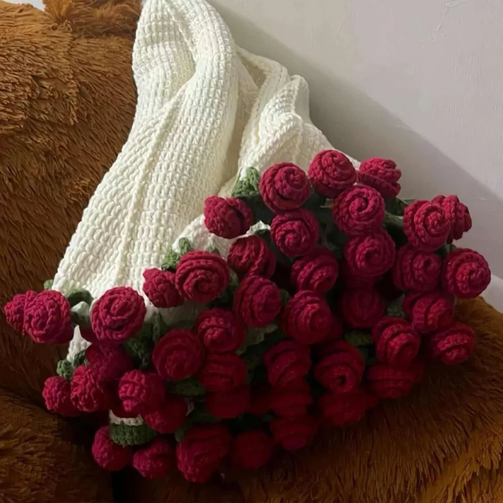 Luksuriøst 3D Rosen Tæppe – Forvandl Dit Rum Elegant