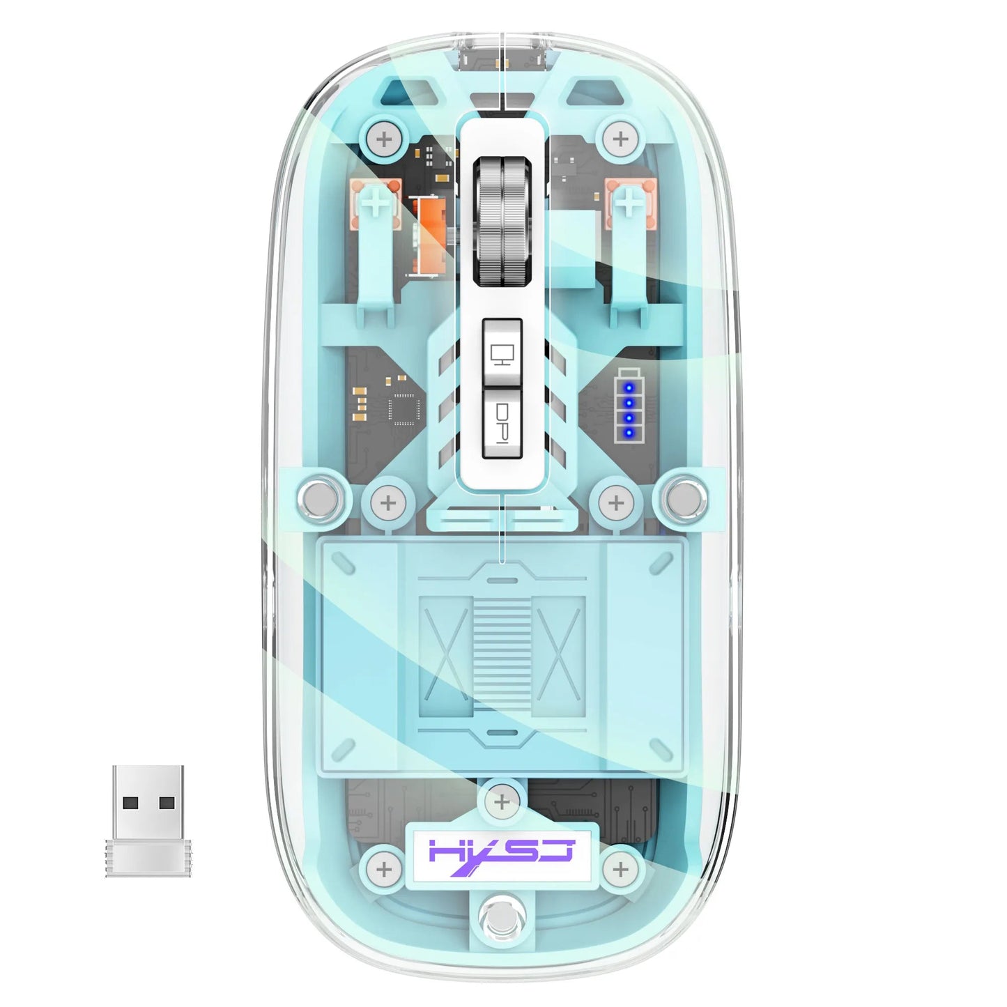Trådlös Bluetooth-mus i transparent design