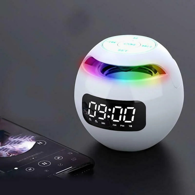 Bluetooth-vækkeur med LED-natlampe | 5W Højttaler | Bevægelsesfølsom skærm | 2200mAh batteri