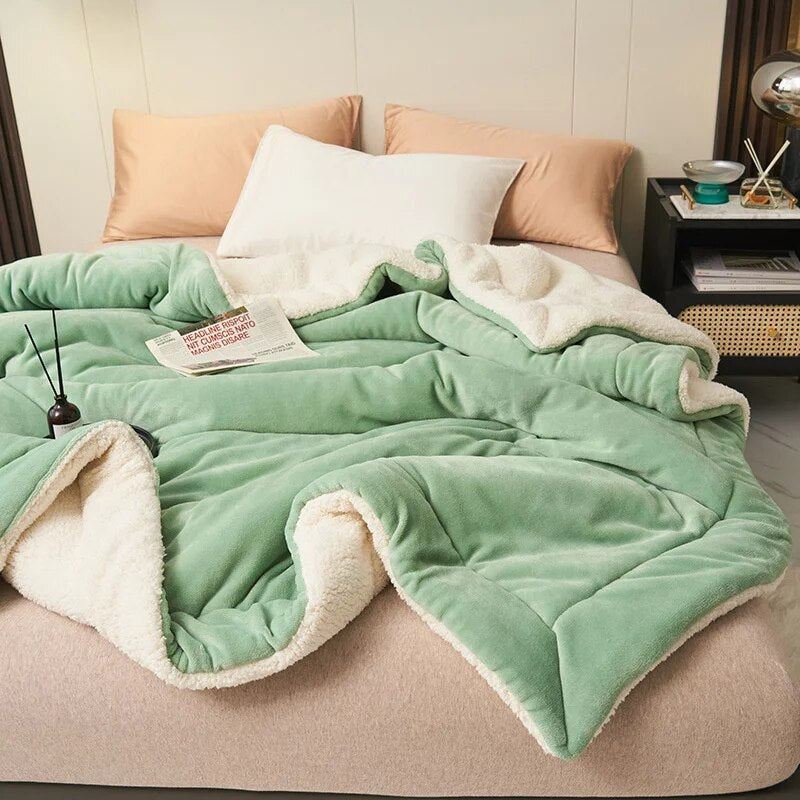 LuxeWool - Vändbar fleecfilt för soffa eller säng