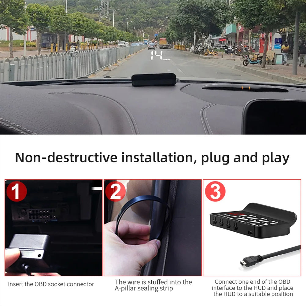 Digital HUD System Forrude Bil Speedometer