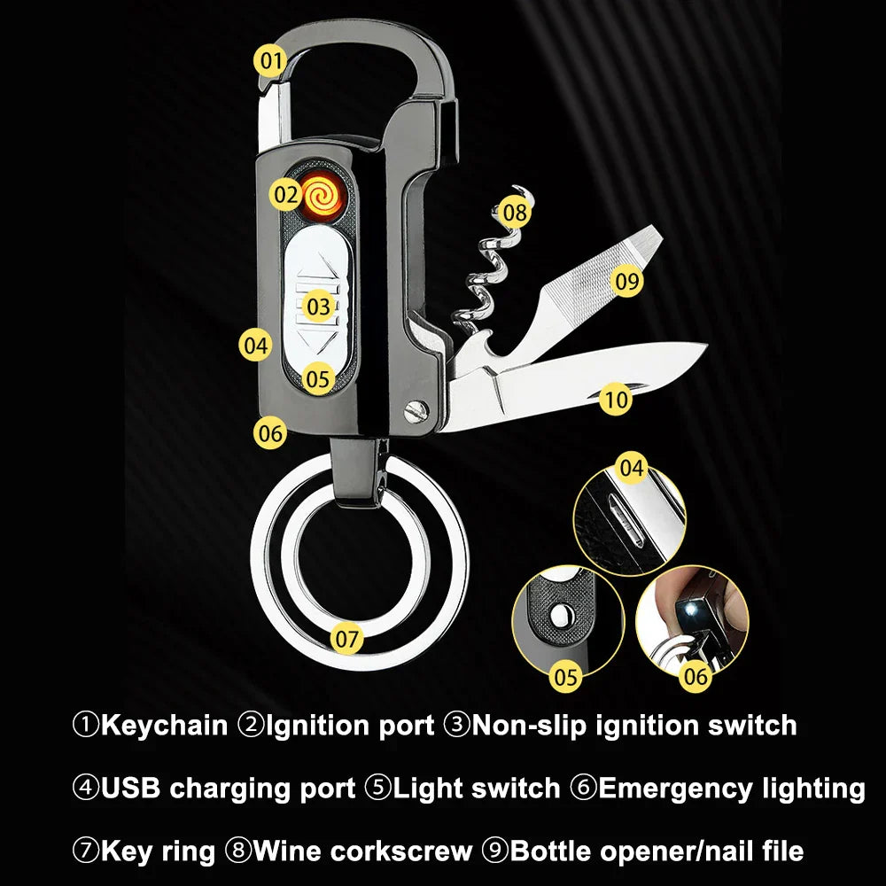 Multifunktionelt Nøglering Lighter