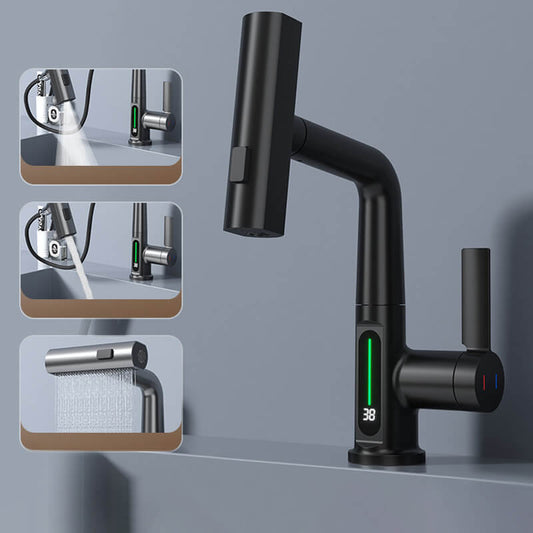 WaterMaster Fleksibel LED Køkken & Bad Vandhane – 360° Drejelig, Udtziehbar Slange & 5 Sprøjteindstillinger