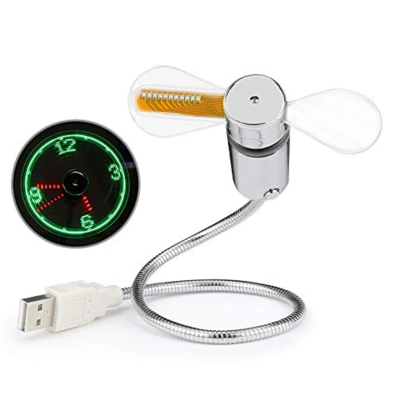USB LED-fläkt med klocka