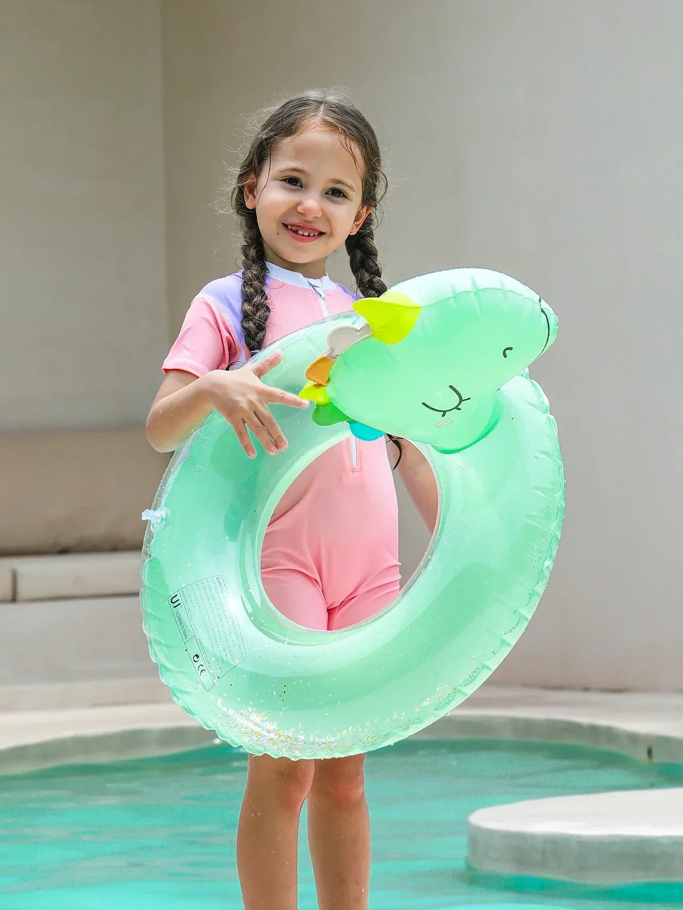 Anillo Inflable para Niños – Anillo con Forma de Dino para Diversión de Verano y Actividades en la Piscina