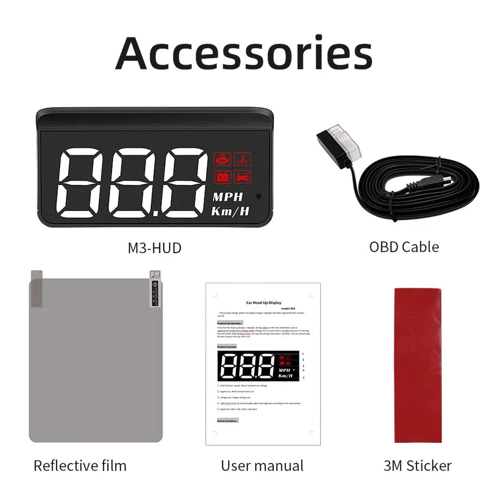 Digital HUD System Forrude Bil Speedometer