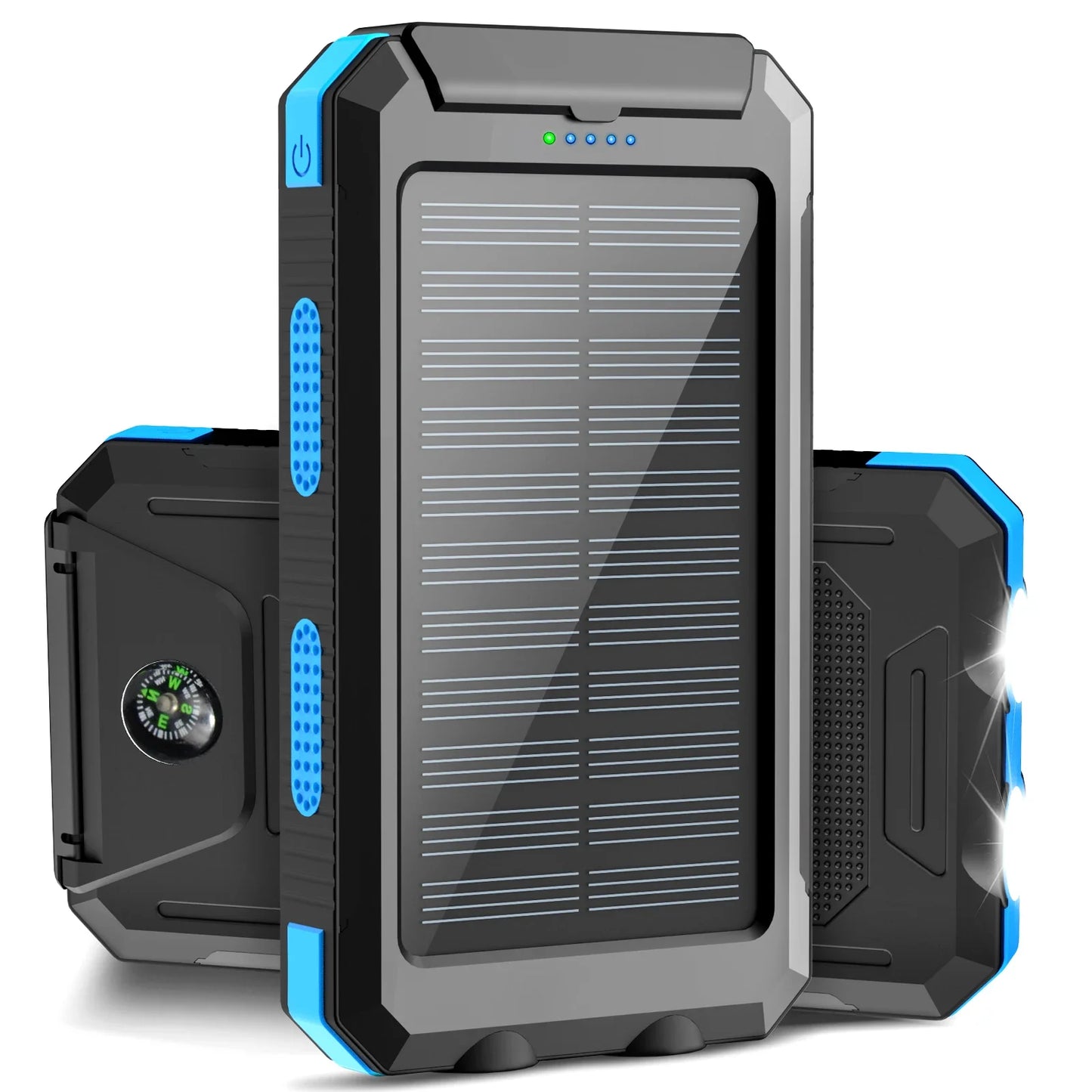 SOLUPUP Solcelle Power Bank med Indbyggede Kabler og Lynhurtig Opladning