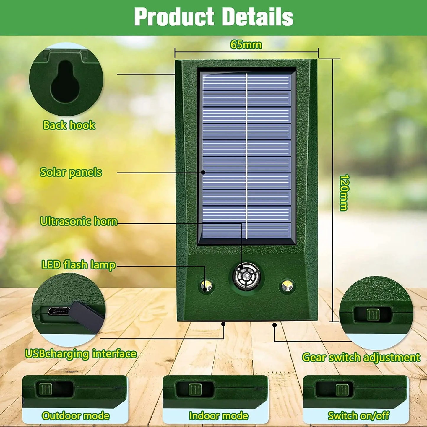 Fuglefanger Pro – Solcelledrevet Ultrasound Enhed til Haven