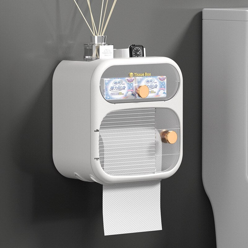 MultiBox Vægmonteret Toiletpapir Håndklæde Opbevaringsboks