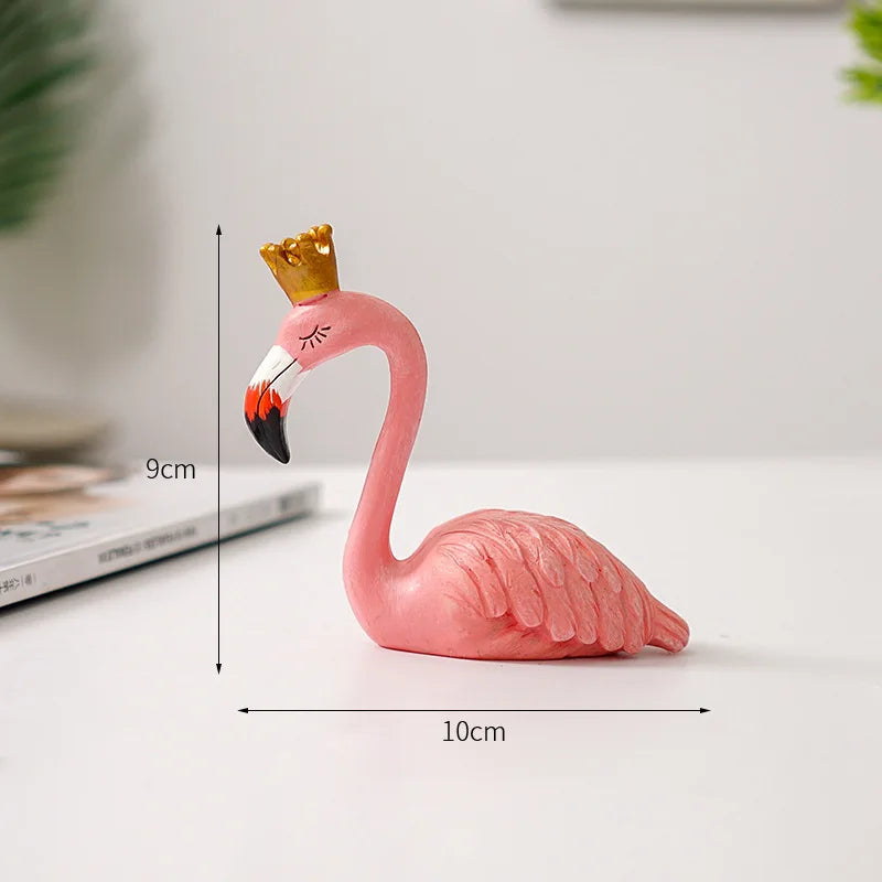 Modern dekoration av flamingofigur i harts