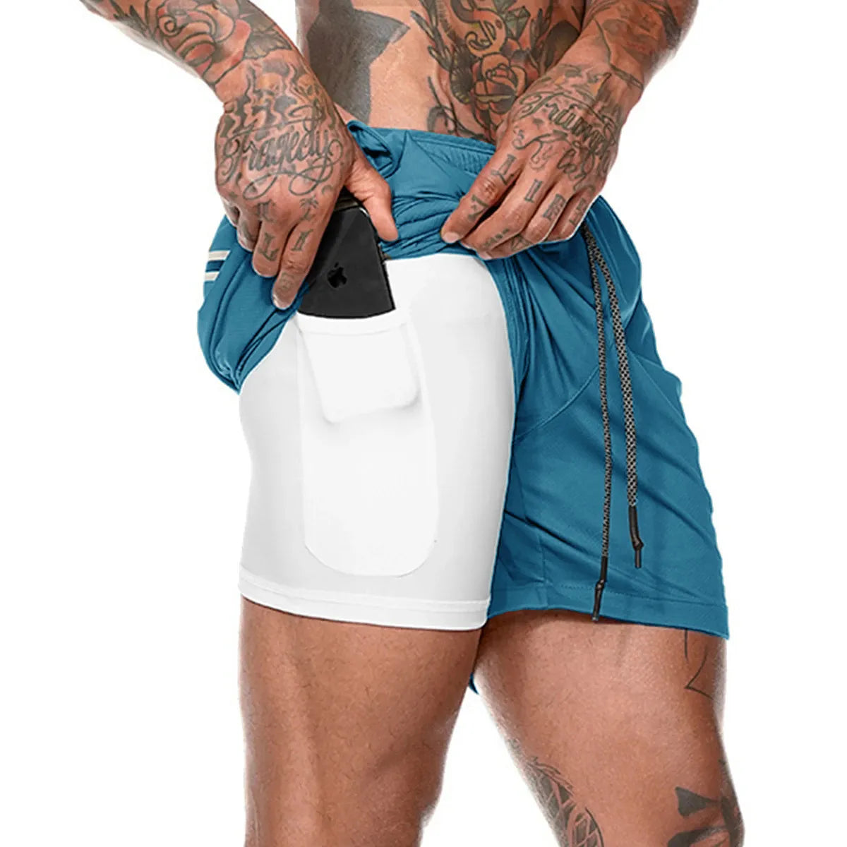 Snabbtorkande Träningsshorts med Telefonficka och Komfort
