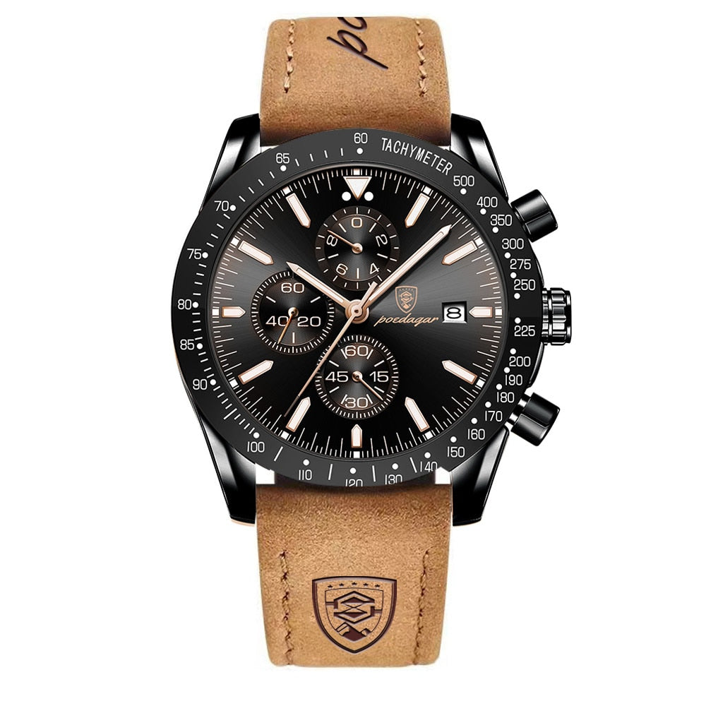 Elegant Chronograph Armbåndsur med Dato & Stilfuldt Design