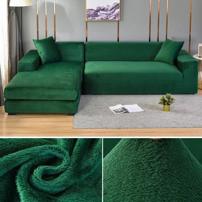 Elastiskt velour sofföverdrag med lyxig finish