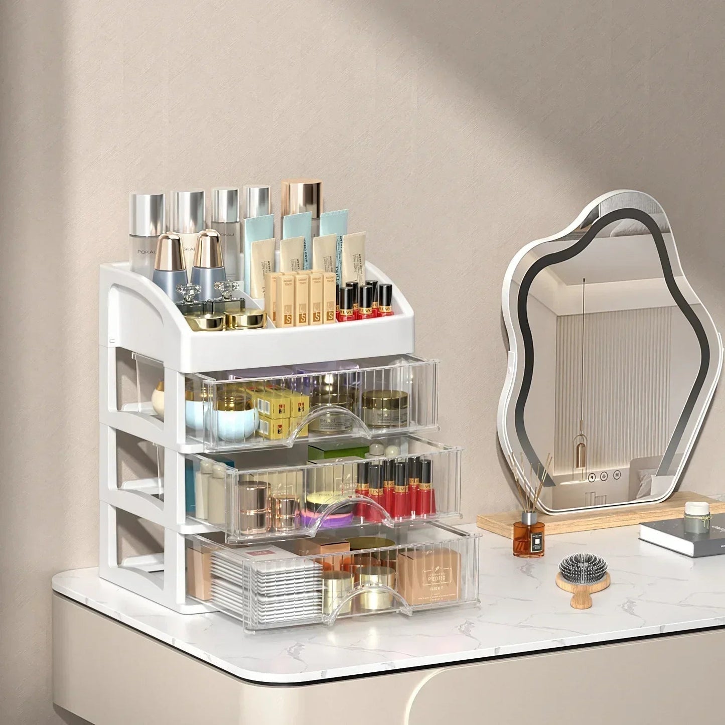 Gennemsigtig Makeup Organizer i Akryl - Klar Design