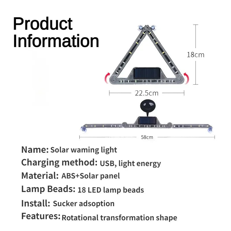 Solar LED Strobe Nødlys Anti-Kollision Advarselslampe