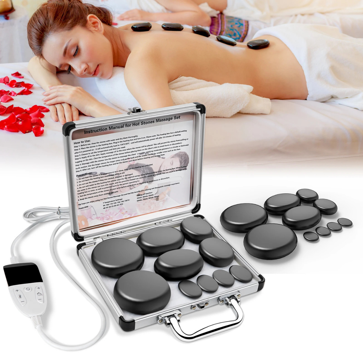 Exklusivt Hot Stone-set för Lugnande Massage