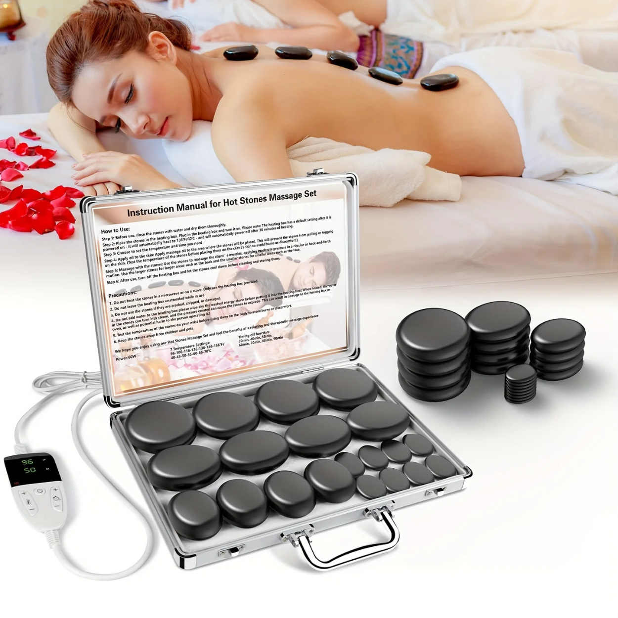Exklusivt Hot Stone-set för Lugnande Massage
