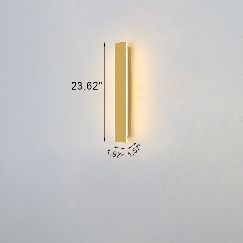 Vattentät LED-vägglampa i guld för moderna uteplatser