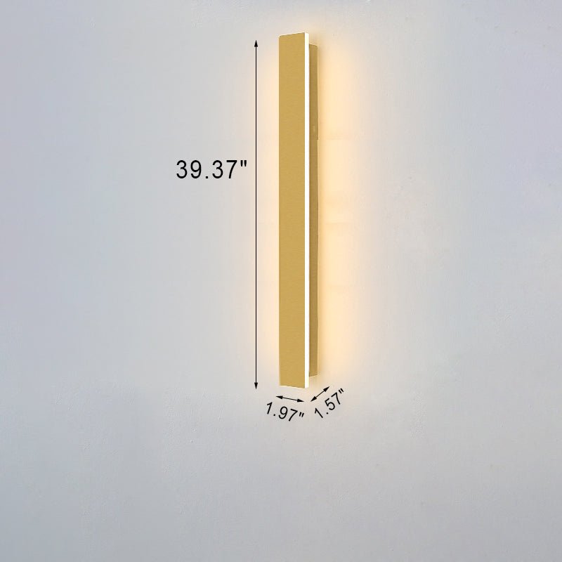 Vattentät LED-vägglampa i guld för moderna uteplatser
